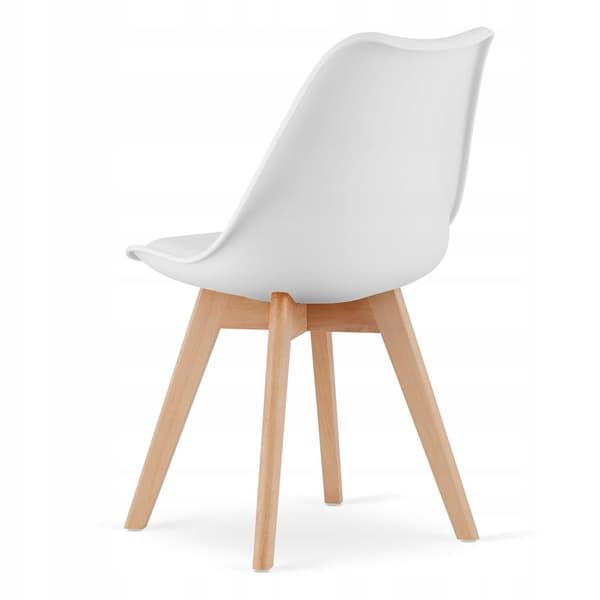 TODI 80 cm vitt runt bord + 4 MARK vita stolar