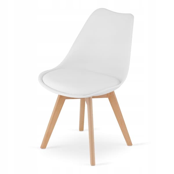 TODI 80 cm vitt runt bord + 4 MARK vita stolar