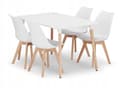 Miniatyrbild 1 av 10: ADRIA 120x80 vit rektangulär bordsgrupp + 4 MARK vita stolar