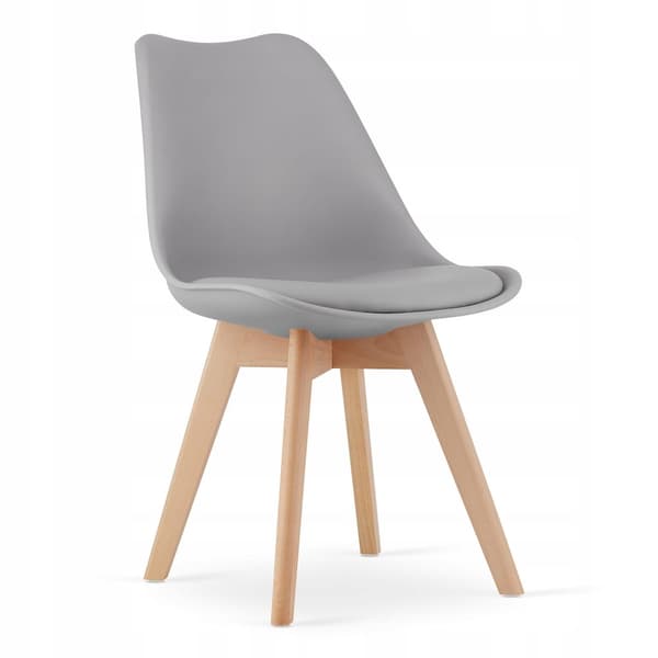 ADRIA rektangulärt bordsset 120x80 vit + 4 MARK grå stolar