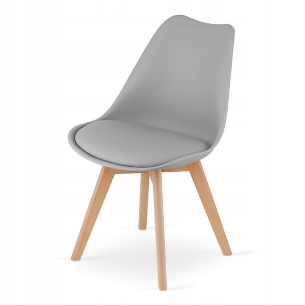 ADRIA rektangulärt bordsset 120x80 vit + 4 MARK grå stolar