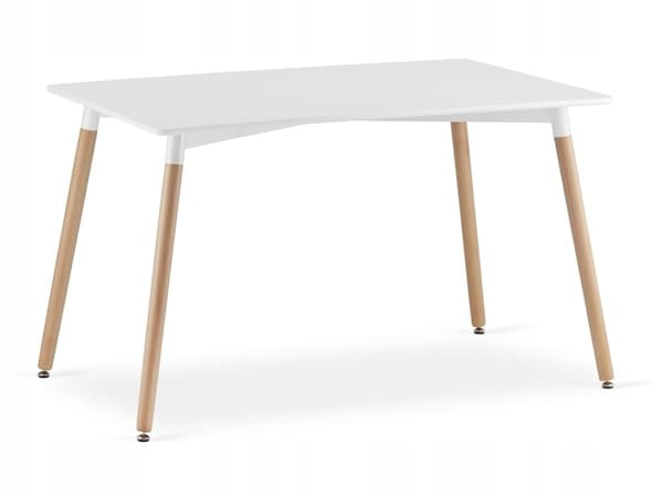 ADRIA rektangulärt bordsset 120x80 vit + 4 LAGO svarta stolar