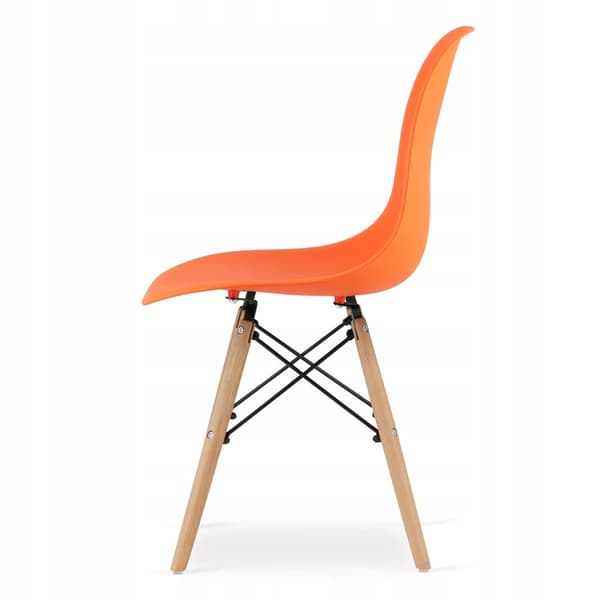 ADRIA rektangulärt bordsset 120x80 vit + 4 OSAKA orangea stolar