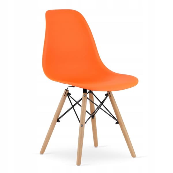 TODI 60 vitt runt bordsset + 2 OSAKA orangea stolar