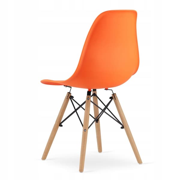 TODI 60 vitt runt bordsset + 2 OSAKA orangea stolar