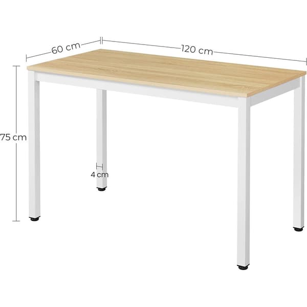 TESSA rektangulært bordsæt 120x60 eg + 4 OSAKA hvide stole