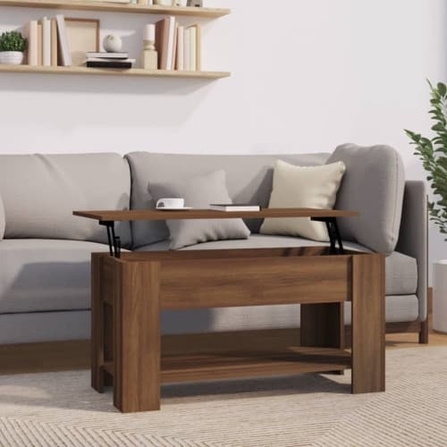 Soffbord brun ek 101x49x52 cm konstruerat trä