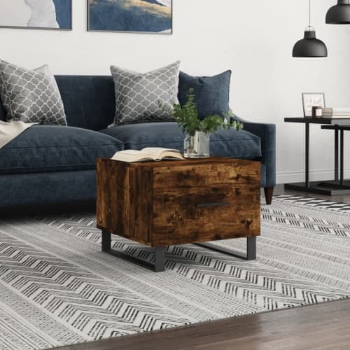 Soffbord rökfärgad ek 50x50x40 cm konstruerat trä