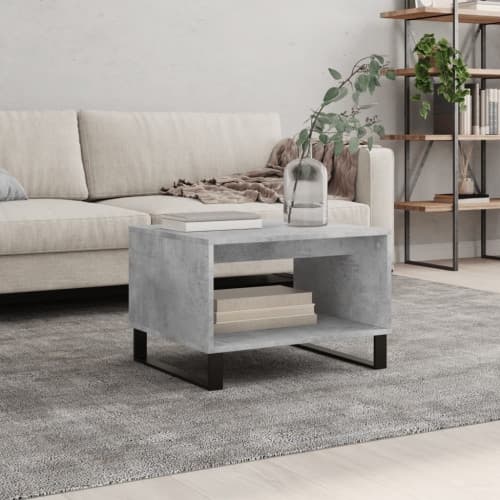 Soffbord betonggrå 60x50x40 cm konstruerat trä
