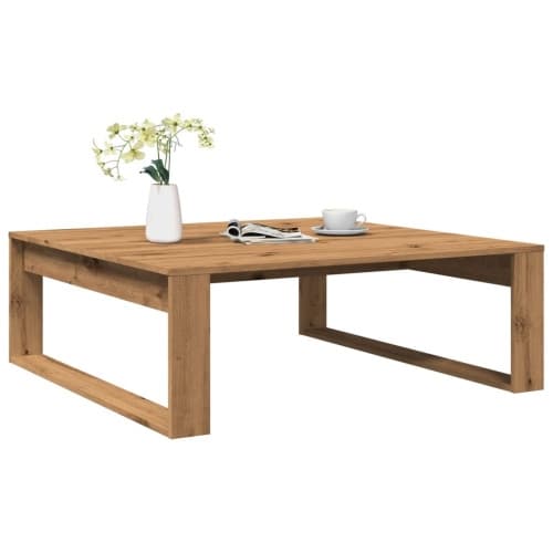 Soffbord artisan ek 100x100x35 cm konstruerat trä