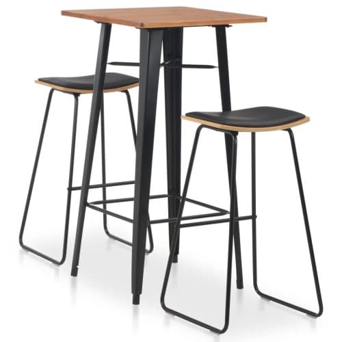 Bargrupp 3 delar stål svart