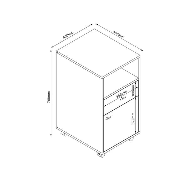 Skjenk LESTER 40x48xH76cm, melamin