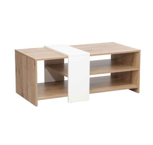 Coffee table HANNES 100x53x41,5cm, rustic / white melamine