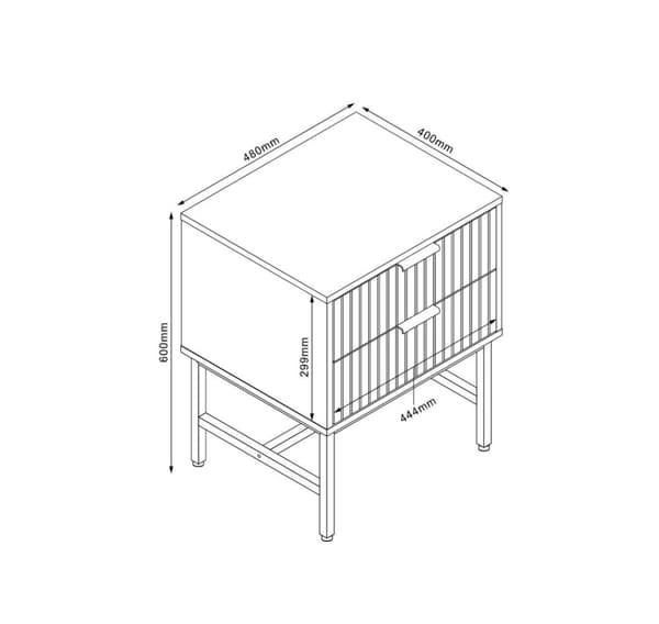 Side table / night stand HELVE 48x40xH60cm, melamine