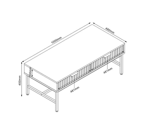 Coffee table HELVE 100x48xH40cm, melamine