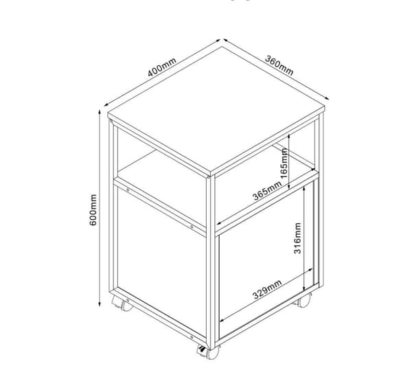 Side table / night stand LESTER 40x36xH60cm, melamine