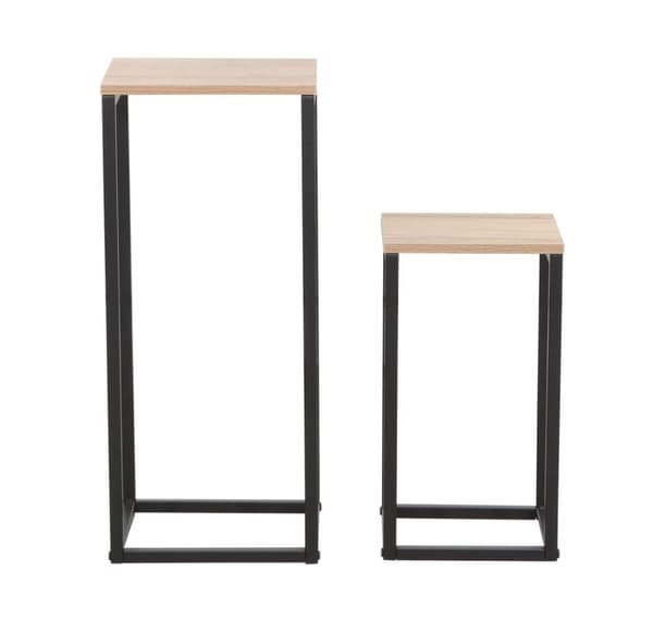 Sidebord HANNES 2-delers sett 26x26xH60cm, 22x22xH40cm, rustikk melamin