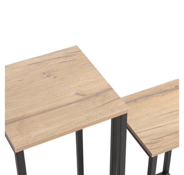Sidebord HANNES 2-delers sett 26x26xH60cm, 22x22xH40cm, rustikk melamin