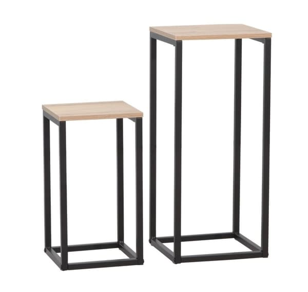 Sidebord HANNES 2-delers sett 26x26xH60cm, 22x22xH40cm, rustikk melamin