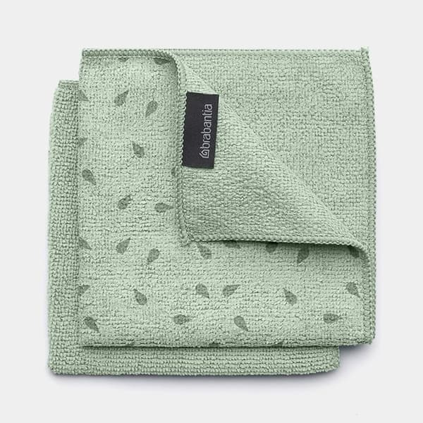 BRABANTIA 2 DISK-TVÄTTDUKAR I MIKROFIBER JADEGRÖN