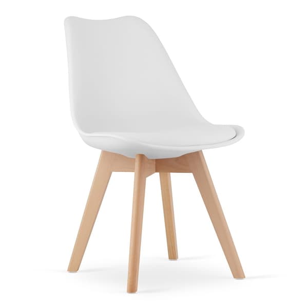 Set med KAMI runt bord 80 cm + 4 MARK stolar vita