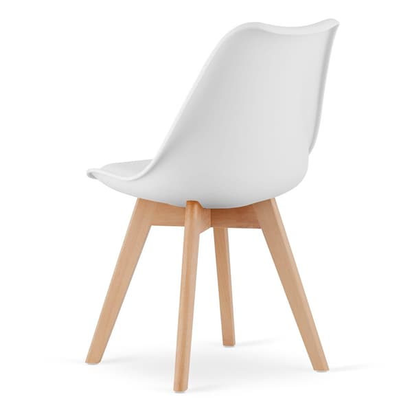 Set med KAMI runt bord 80 cm + 4 MARK stolar vita