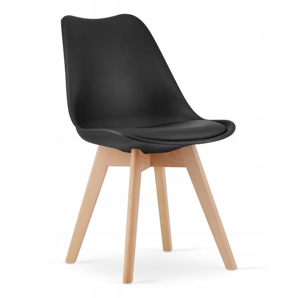 TODI runt bordsset 80cm svart + 4 MARK svarta stolar
