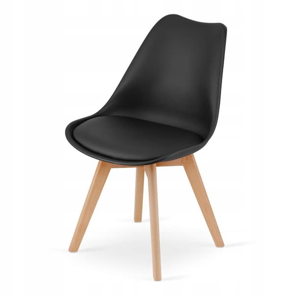 TODI runt bordsset 80cm svart + 4 MARK svarta stolar