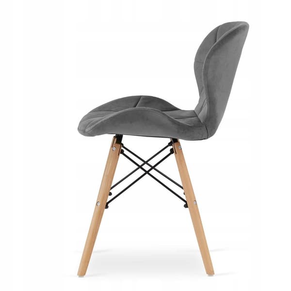 ADRIA rektangulärt bordsset 120x80 vit + 4 LAGO grå stolar
