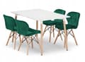 Miniatyrbillede 1 af 10: ADRIA rektangulært bordsæt 120x80 hvid + 4 LAGO grønne stole