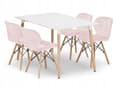 Miniatyrbillede 1 af 10: ADRIA rektangulært bordsæt 120x80 hvid + 4 LAGO lyserøde stole