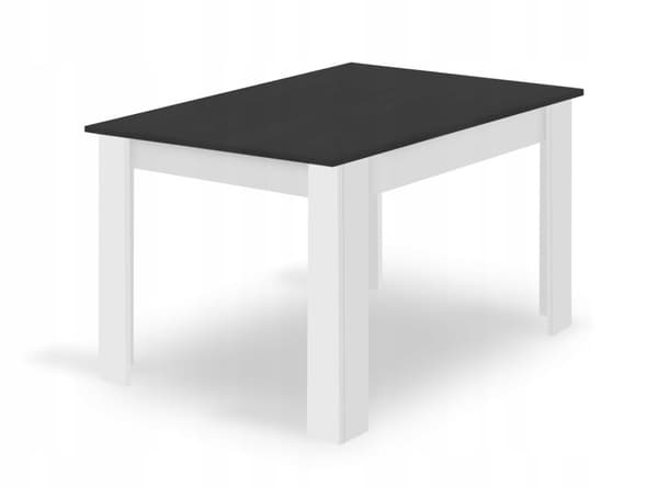 Sæt med rektangulært bord 120x80 sort og hvid + 4 OSAKA sorte stole