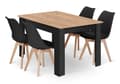 Miniatyrbillede 1 af 10: Sæt med rektangulært bord 120x80 craft + 4 stole MARK sort