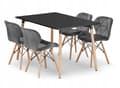 Miniatyrbillede 1 af 10: ADRIA rektangulært bordsæt 120x80 sort + 4 LAGO grå stole