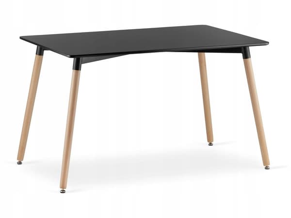 ADRIA rektangulärt bordsset 120x80 svart + 4 OSAKA svarta stolar