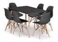 Miniatyrbillede 1 af 10: ADRIA rektangulært bordsæt 120x80 sort + 6 OSAKA sorte stole