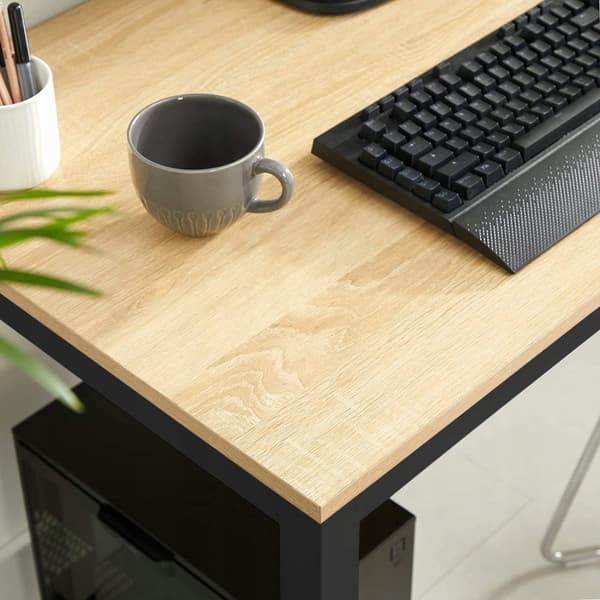 TESSA rektangulärt bordsset 120x60 ljus ek + 4 OSAKA svarta stolar