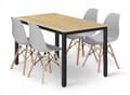Miniatyrbillede 1 af 10: TESSA rektangulært bordsæt 120x60 lys eg + 4 OSAKA grå stole