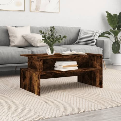 Soffbord rökfärgad ek 90x55x42,5 cm konstruerat trä