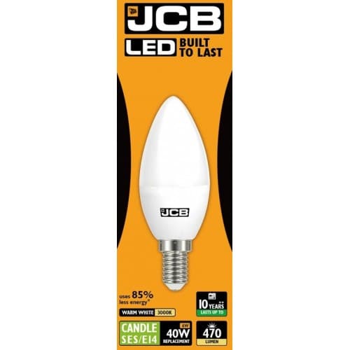 JCB LED stearinlys 470lm Opal 6w pære E14 2700k White One Size