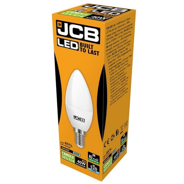 JCB LED Candle 520lm Opal 6w pære E14 6500k White One Size