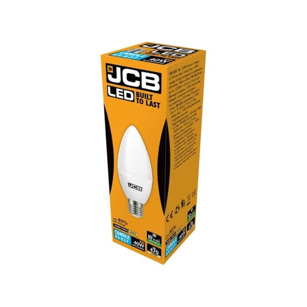 JCB LED stearinlys 470lm Opal 6w pære E27 3000k White One Size