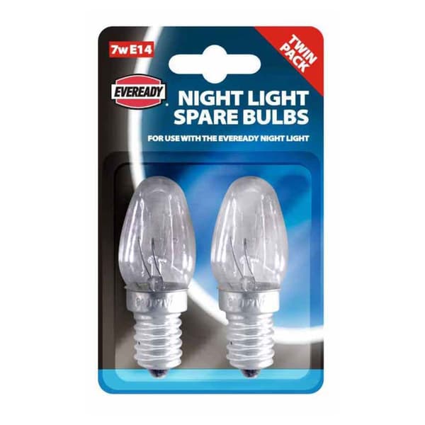 Eveready Night Light E14 Spare Bulbs (Pack of 2) Clear One Size