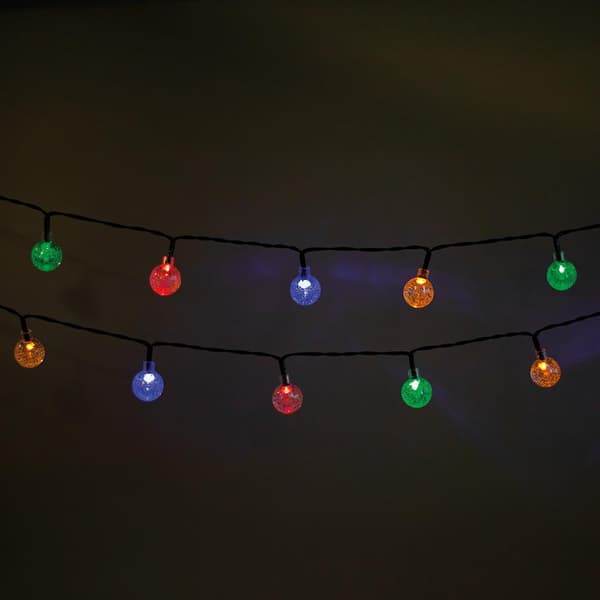 10m Dekorativa 100 Kristallkulor String LED multicolor 230V Ljus