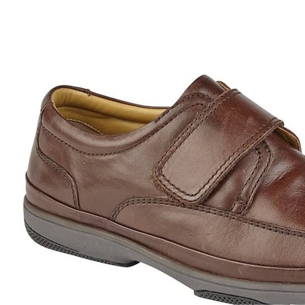 Roamers Mens Leather Wide Fit Touch Fastening Casual Shoes