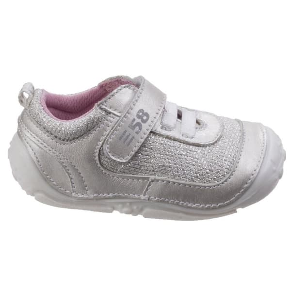 Hush Puppies Barn/flickor Livvy Touch Fastening Läderskor Silver 2.5 Toddler UK