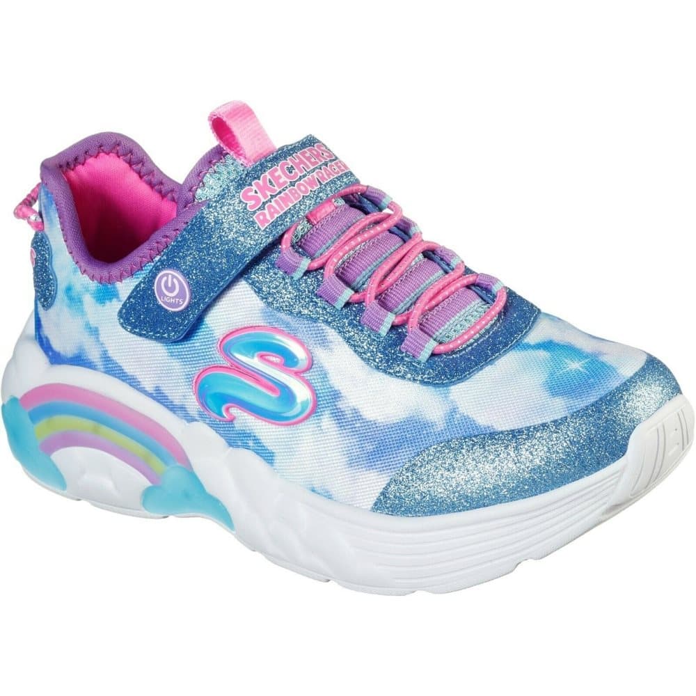 Skechers Girls S Lights Rainbow Racers Trainers