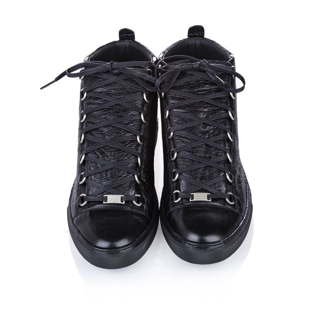 Balenciaga Classic Arena High Top Leather Sneaker Black