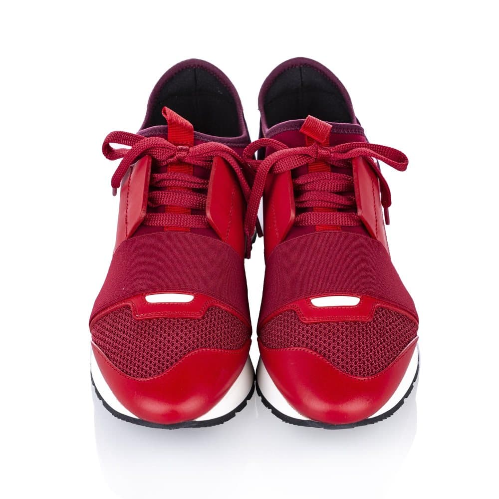 Balenciaga Race Runner Monochrome Nylon Sneaker Red