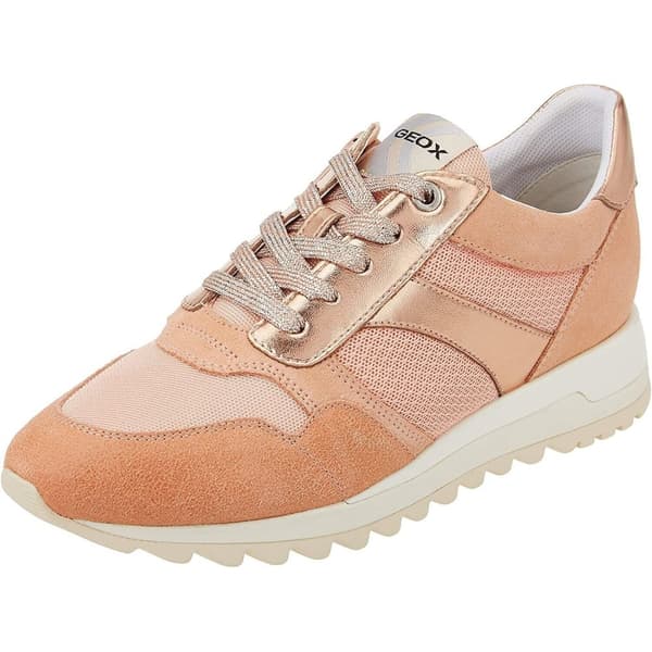 Geox Womens/Ladies Tabelya Leather Trainers Peach 6 UK